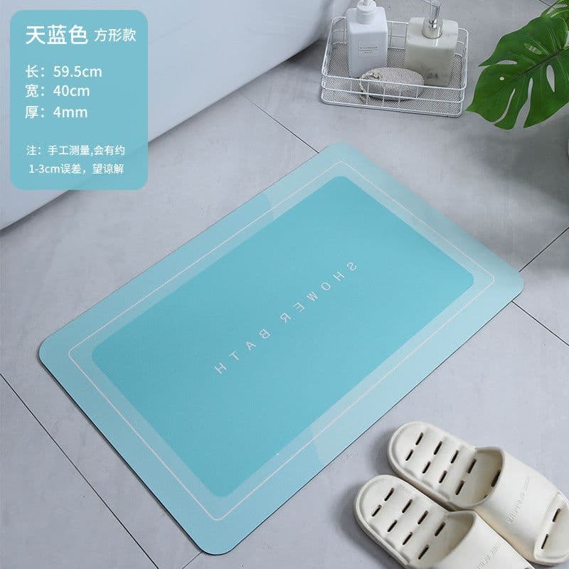 image-Sky Blue Diatom Mud Bathroom Mat - 50*80cm Nordic