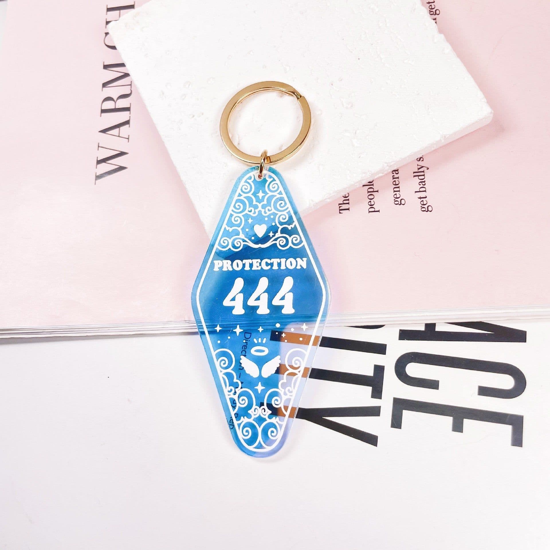 image-Acrylic Diamond Keychain - Color Changing Laser Pendant