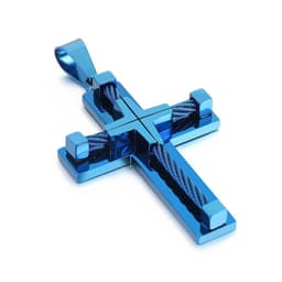 image-Cross Pendant Necklace - Stainless Steel Men's