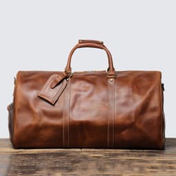 image-Autumn Products Leather Travel Bag - Retro Brown 20-35L