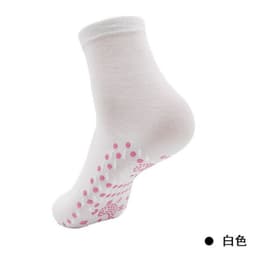 image-Tourmaline Self-Heating Massage Warm Socks - White, Unisex, Sweat-Absorbing