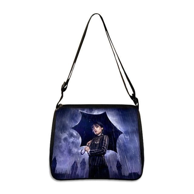 image-Cross-border Adams family Wednesday addams ladies shoulder bag niche armpit bag fashion handbag