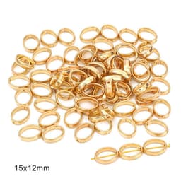 image-DIY Plastic Resin Heart Shape Beads - 25pcs Gold/White/K Set