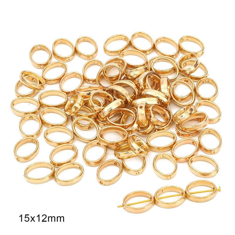 image-DIY Plastic Resin Heart Shape Beads - 25pcs Gold/White/K Set
