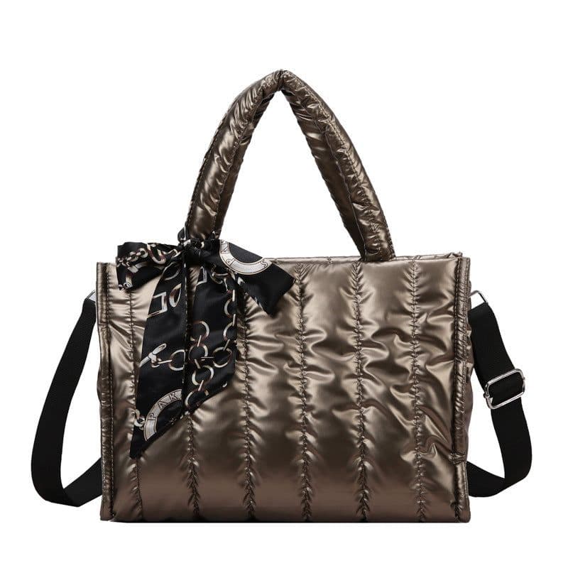 image-Cotton Tote Bag Women Camouflage Chain Shoulder Strap