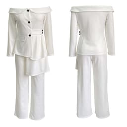 image-D3048M Amazon cross-border new European and beautiful women fashion temperament commuter suit trouser suit Africa two-piece suit