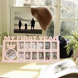 image-Baby Monthly Milestone Photo Frame - Wall Mount White