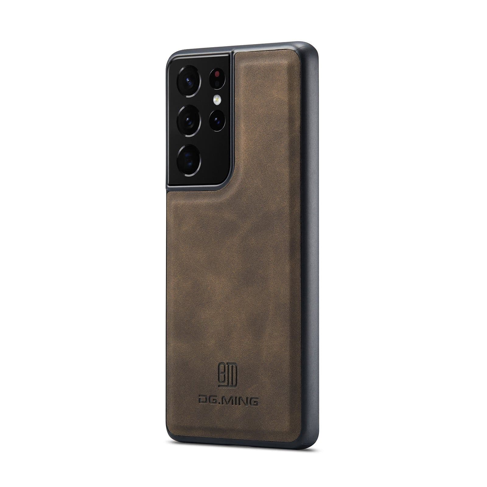 image-Factory direct M2 suitable for Samsung S21 Ultra magnetic suction card phone case S23 Ultra protective leather case