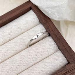 image-S925 Sterling Silver Letter Ring - Adjustable