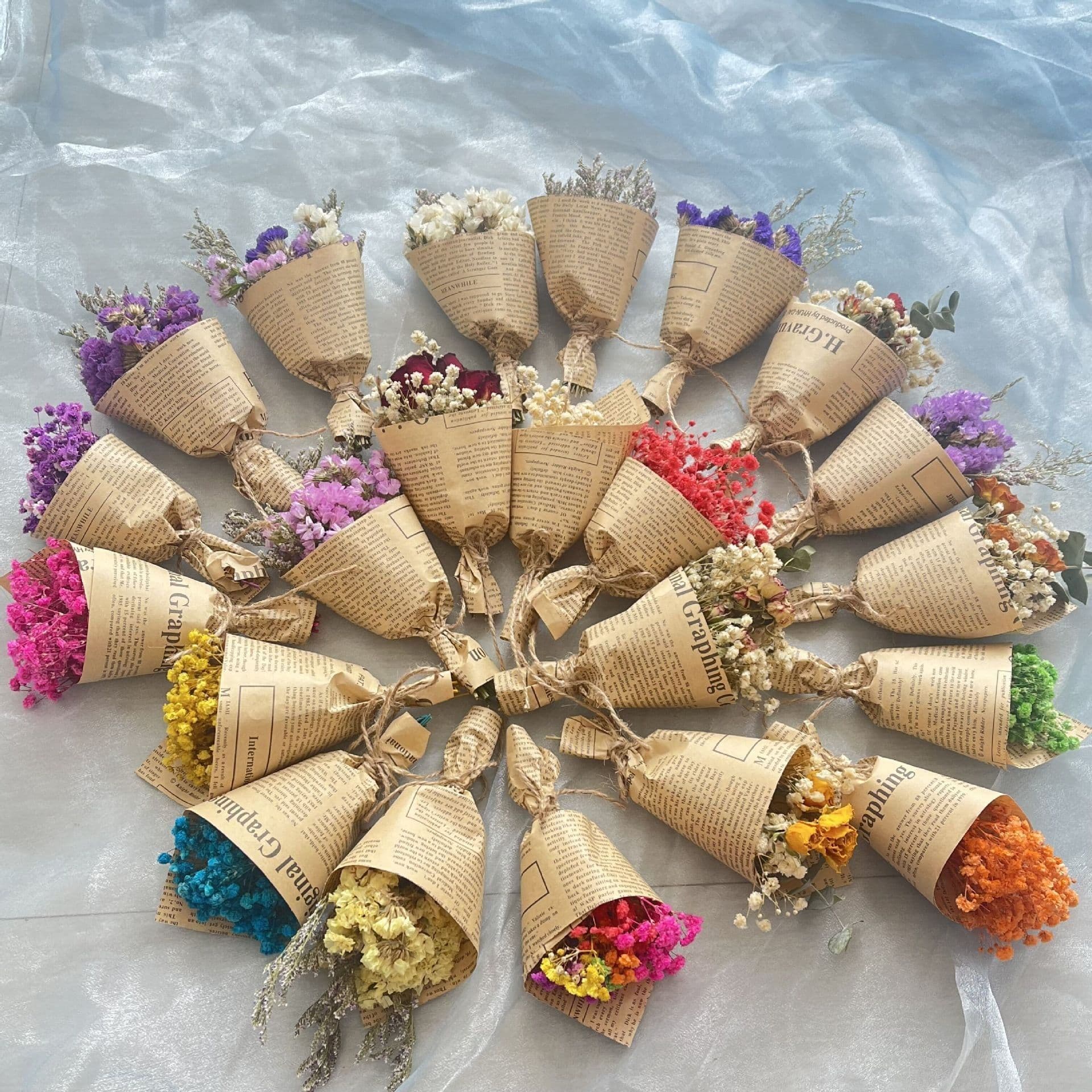 image-Mini Dried Roses Bouquet - Valentine's DIY Decorations 5"