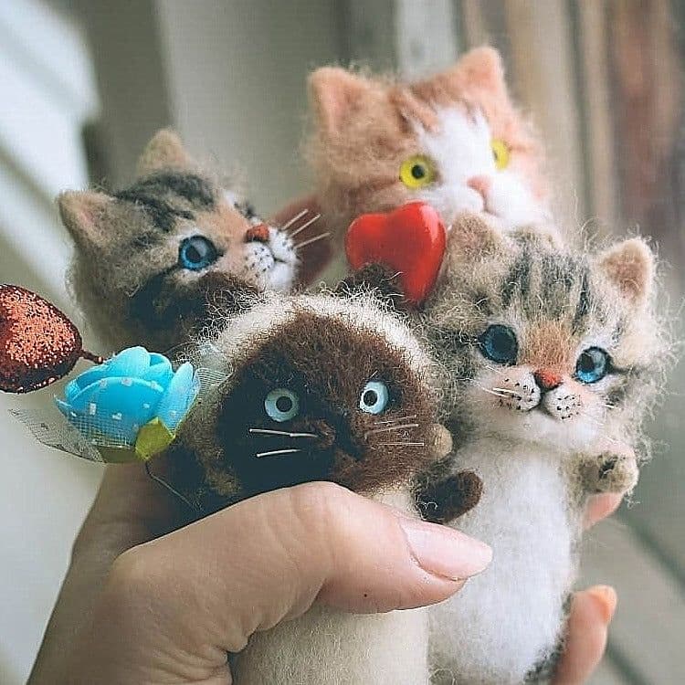 image-Kitten Wool Felt DIY Material Pack - Orange