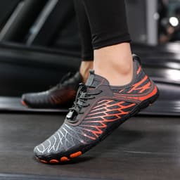image-Five-Finger River Tracing Shoes - Gray Orange Hiking Cycling Shoes