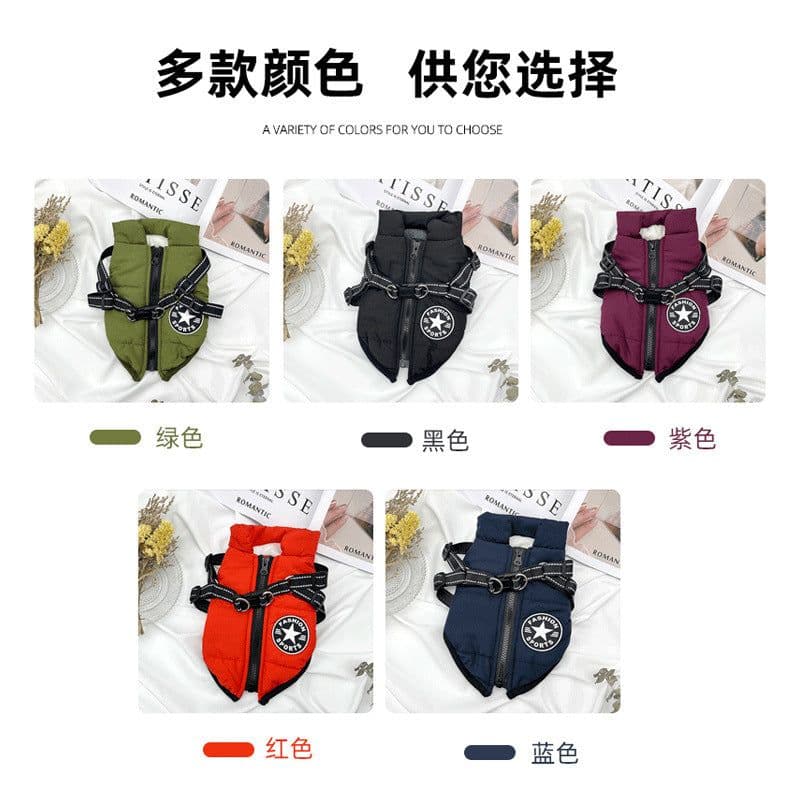 image-Waterproof Bichon Frize Cotton Dog Coat Purple Small