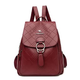 image-Backpack Women's Navy Blue PU Leather 20-35L
