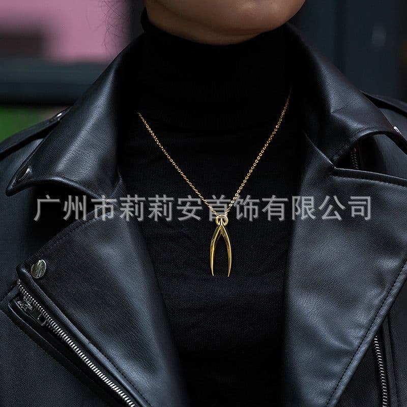 image-18K Gold Plated Geometric Punk Pyramid Pendant - Personalized Necklace