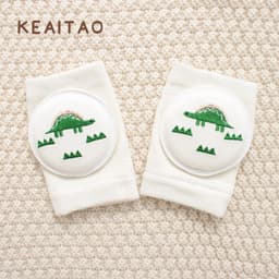 image-Cute baby knee pads for boys and girls crawling protective gear baby toddler anti-fall pure white sponge elbow pads summer thin