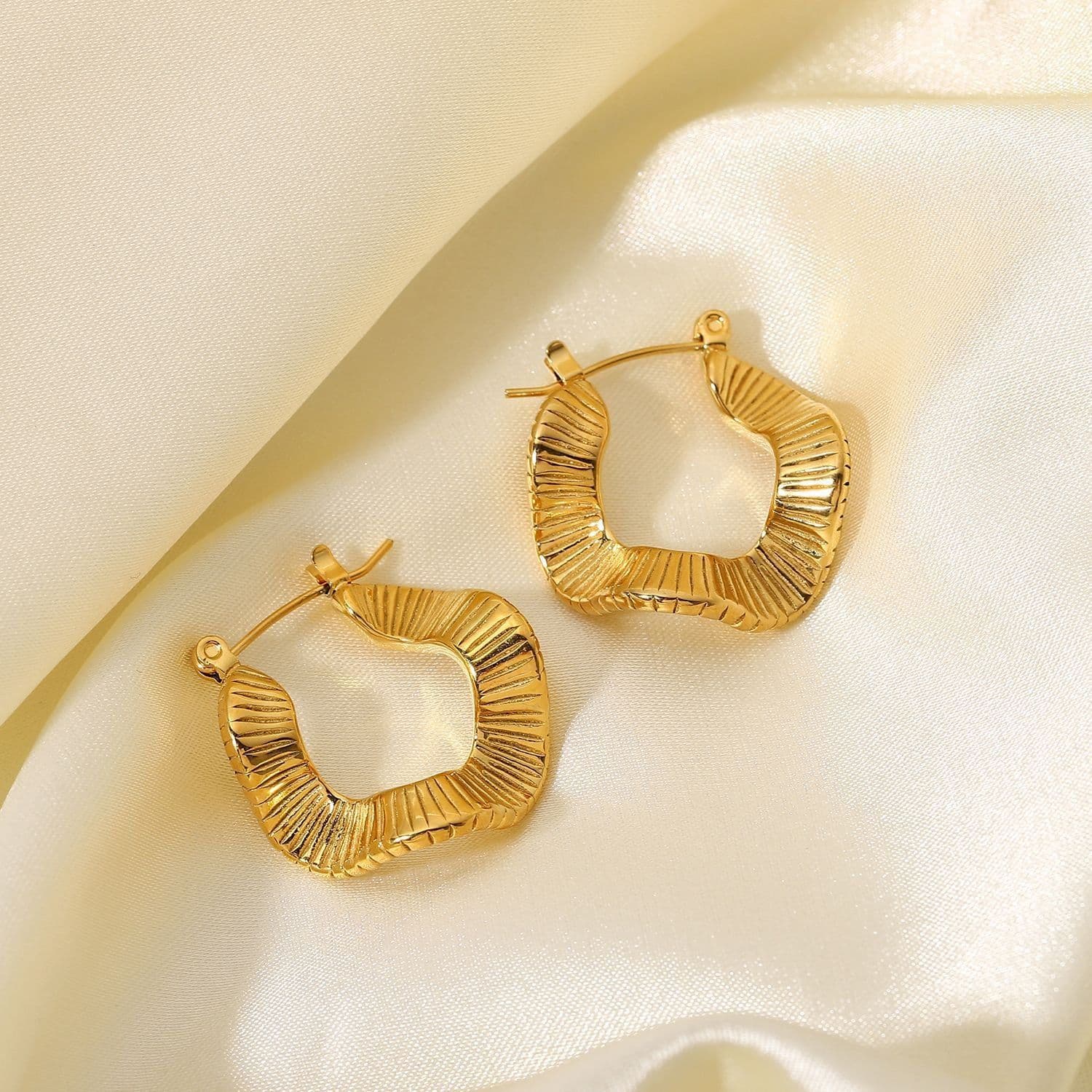 image-Jie Ding Stainless Steel Earrings - Gold-Plated Women's