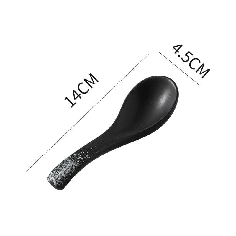 image-Creative Ceramic Spoon - Sesame Gold Flower
