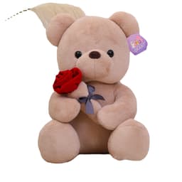 image-Manufacturers wholesale new rose teddy bear plush toys for girls Valentine's Day gift bear pillow doll