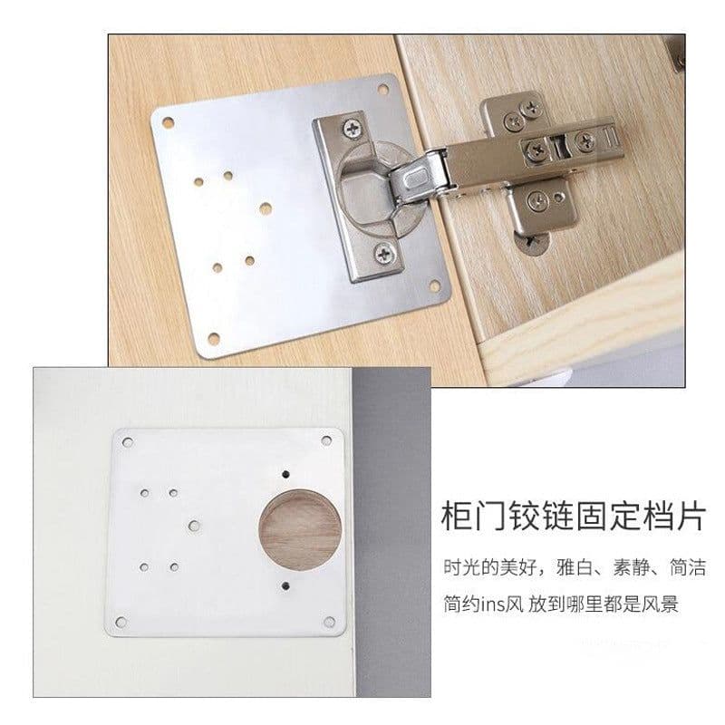 image-Manufacturer hinge hole repair steel plate installation panel cabinet door hinge fixed plate installation piece furniture hardware accessories