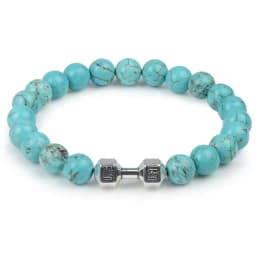 image-Volcanic Lava Dumbbell Bracelet Tiger Eye Blue Turquoise White Turquoise Bracelet Ladies and Men Jewelry Cross-border Hot Sale
