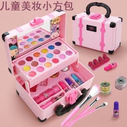 image-Cross-border children's cosmetics toys 68927 princess nail polish handbag Amazon girls makeup box gift