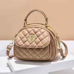 image-Mei Fan Messenger Bag - Khaki 2023 Soft PU Texture