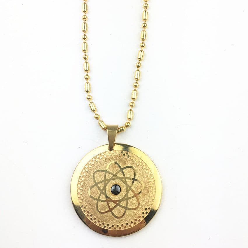 image-Foreign trade spot wholesale 304 titanium gold negative ion germanium stone health care magnet energy pendant jewelry diamond pendant