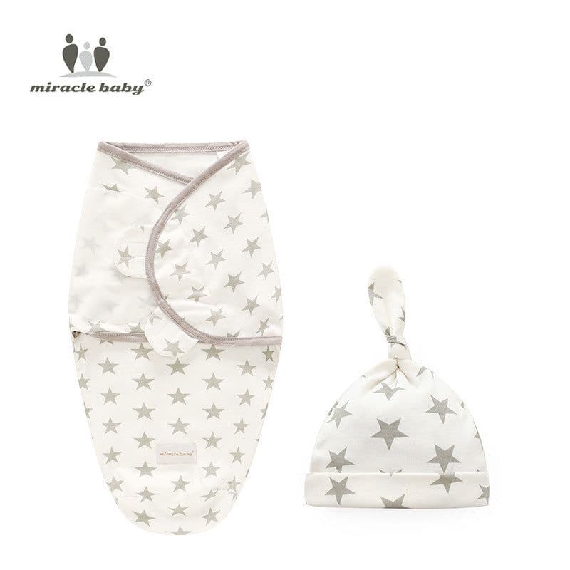 image-Miracle Baby Swaddle Wrap - Large 75*60cm Pure Cotton Newborn