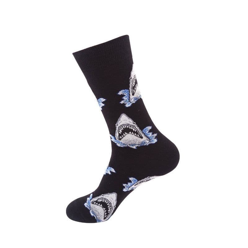 image-Mo Xi Stripe Socks - Mid Tube Cotton Unisex 41-46