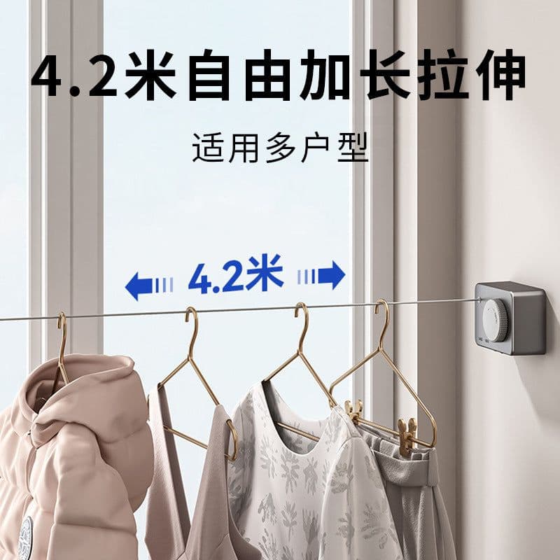 image-Clothes Drying Sock Rope - Portable Retractable Travel Hanger