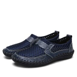 image-Men's Mesh Shoes Size 50 Brown Summer Slip-On