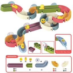 image-DIY Assembled Track Ball Sliding Sliding Fun Bath Toys Duckling Turning Fun Children's Bathroom Shower Playing Water Toys