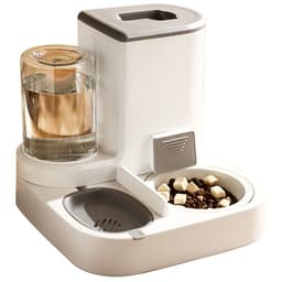image-Large-Capacity Cat Dog Water Feeder Dispenser, Dry Wet Separation
