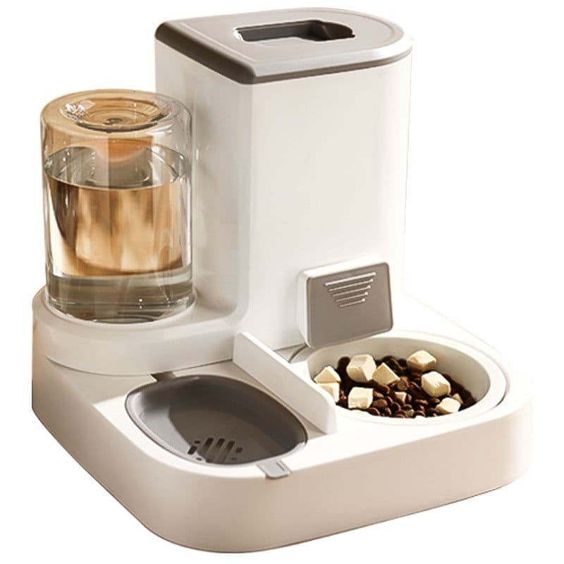 image-Large-Capacity Cat Dog Water Feeder Dispenser, Dry Wet Separation
