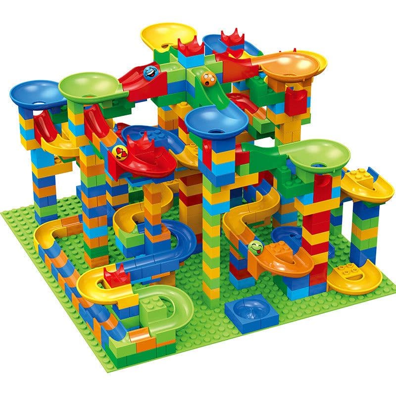 image-Large Particle Building Blocks Track Toy - DIY Ball Run 88pcs