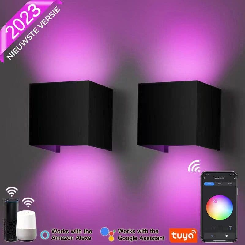 image-Solar outdoor waterproof wall light induction wall light exterior wall wiring free wall light balcony dimming wall light graffiti wall light