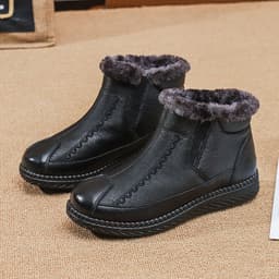 image-Cross-border snow boots women's winter plus fleece cotton shoes waterproof short boots warm thickened middle-aged and elderly women's boots large size women's shoes