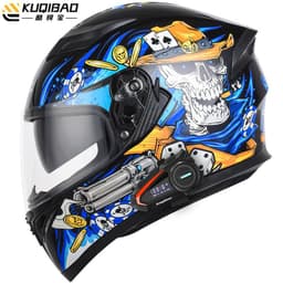 image-Coolqibao Motorcycle Full-Face Helmet Bluetooth XXL Gray