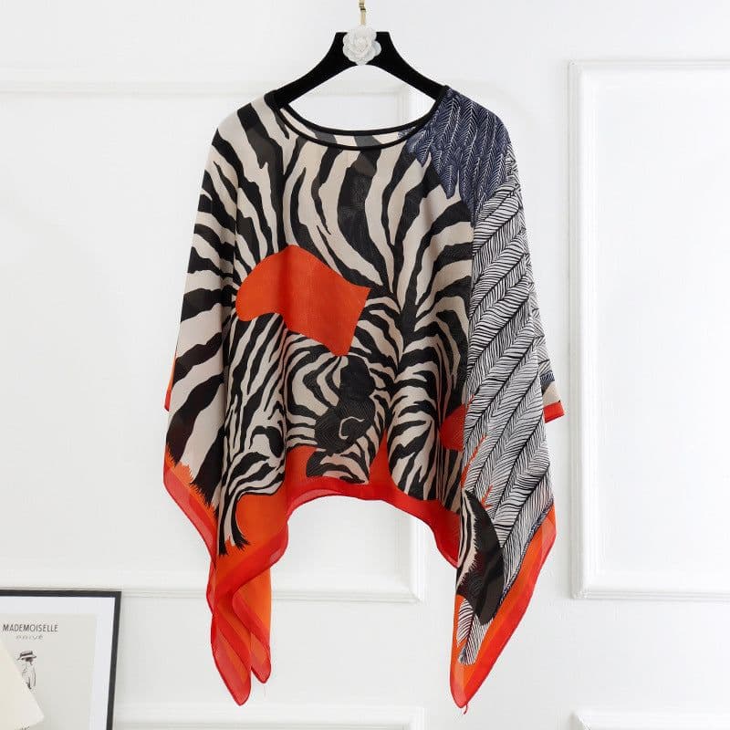image-Silk Scarf Shawl - Women's Summer Sunscreen Large