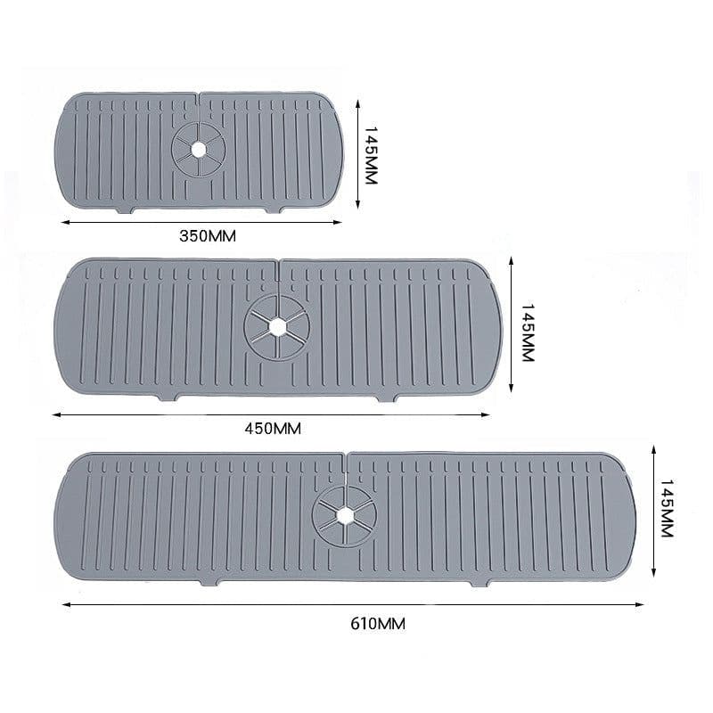 image-Silicone Drain Pad - S/M/L Sizes, Off-White/Gray/Green, Multi-Functional Kitchen Sink