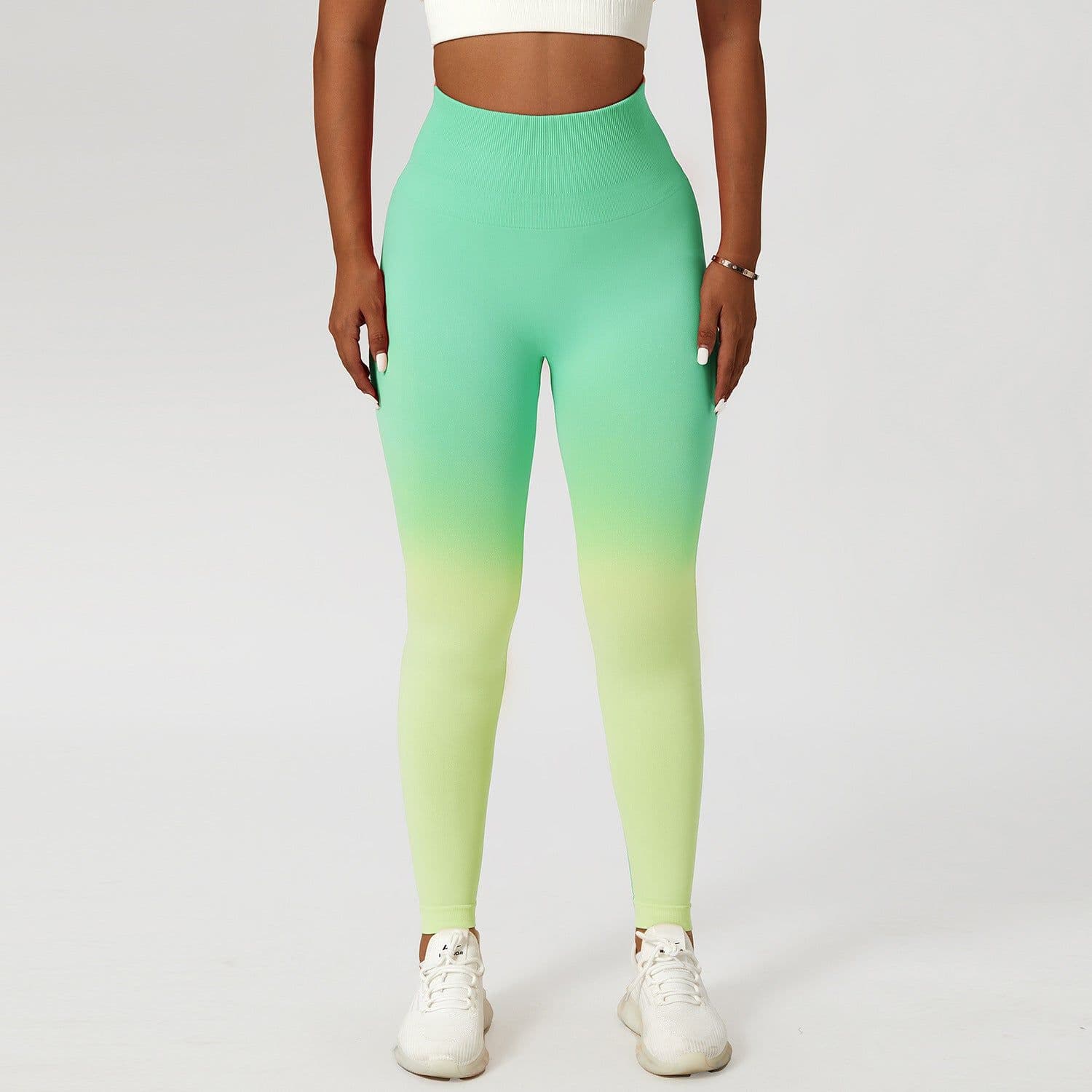 image-Gradient Seamless Yoga Leggings - Violet High Waist