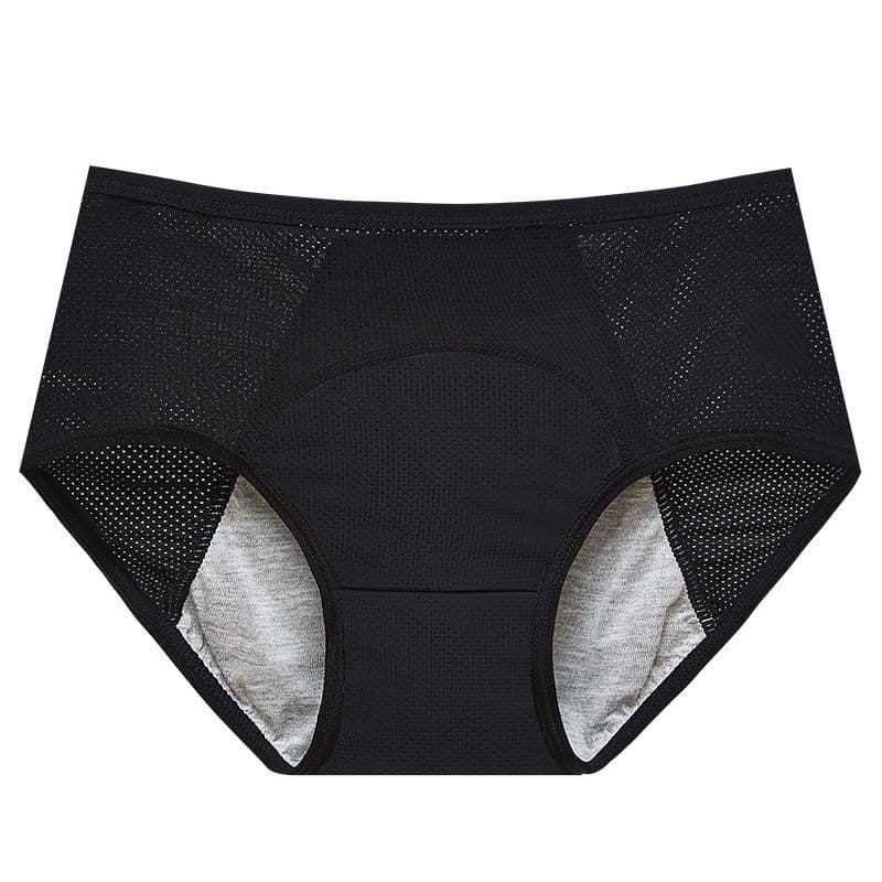 image-Women's High Waist Period Panties 8XL Nylon Black