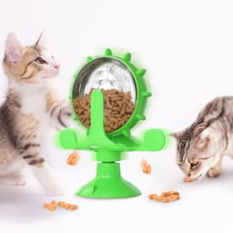 image-Wholesale Pet Supplies Manufacturers New Puppy Toys To Amuse Cats Slow Food Leakage Device Windmill Turntable