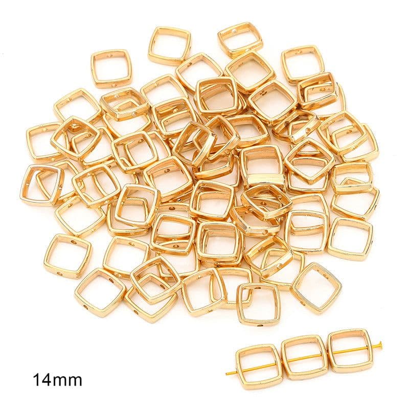 image-DIY Plastic Resin Heart Shape Beads - 25pcs Gold/White/K Set