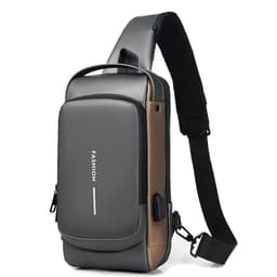 image-Men's Chest Bag USB Charging Gray - Anti-theft