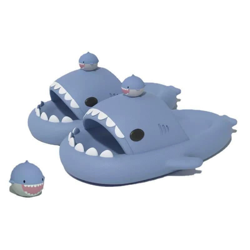 image-Late Brand Baby Shark Slippers - Non-Slip, 44-45 Size, Thick Sole