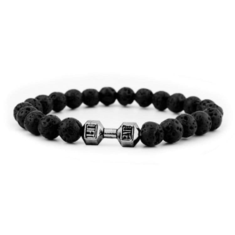 image-Manshang Volcanic Stone Bracelet - Black Matte