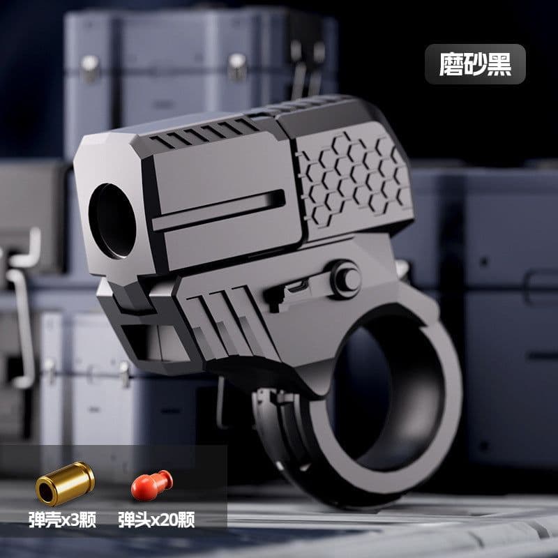 image-Mini 3D Decompression Ring Pistol Toy - Electroplated Silver-JJ001