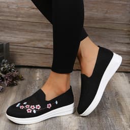 image-Women's Embroidered Loafers - Red Mesh Size 43